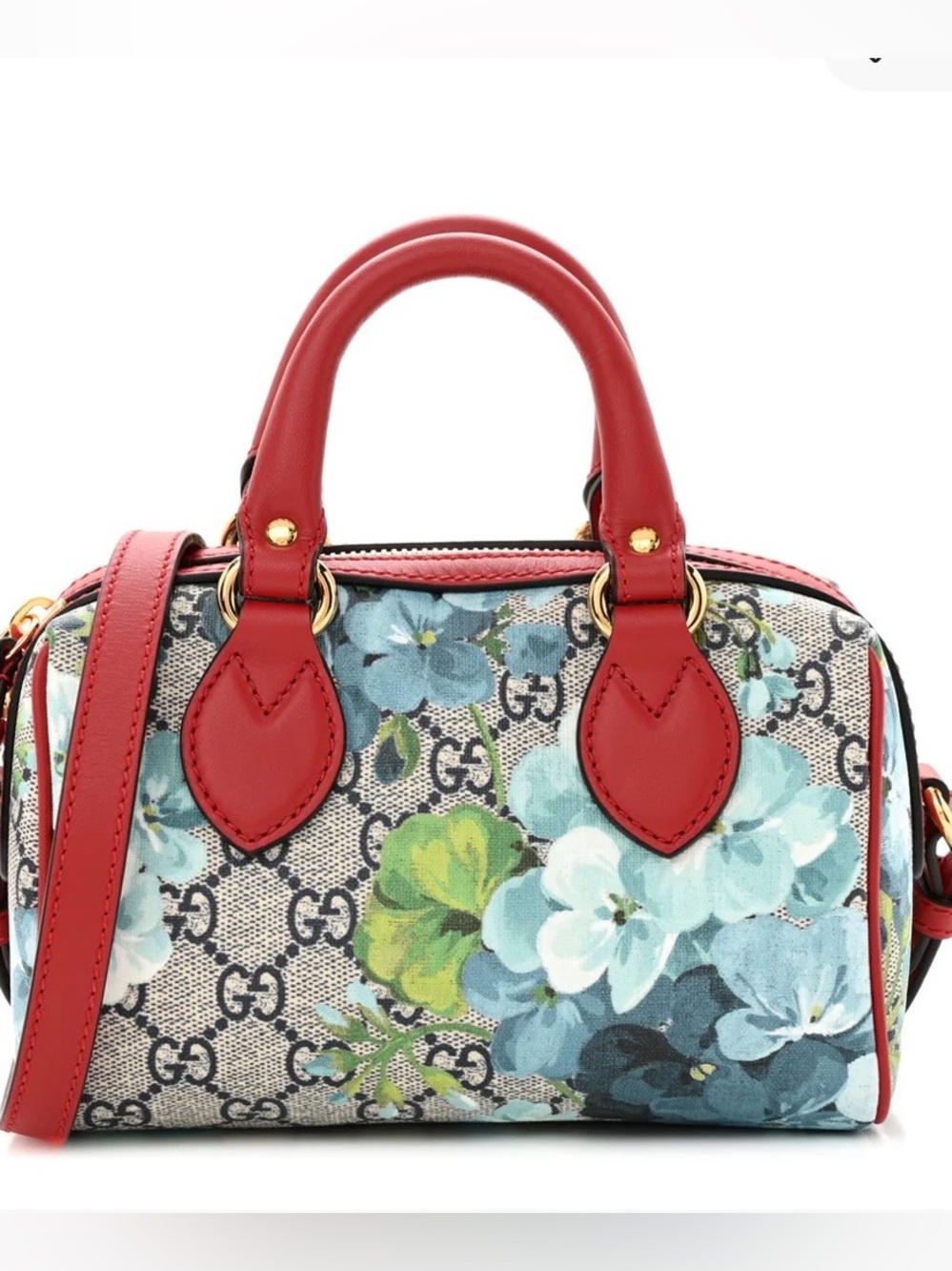 Gucci GG Supreme Monogram Blooms Mini
Boston Navy Blue Hibiscus AUTHENTIC - Picture 2 of 10